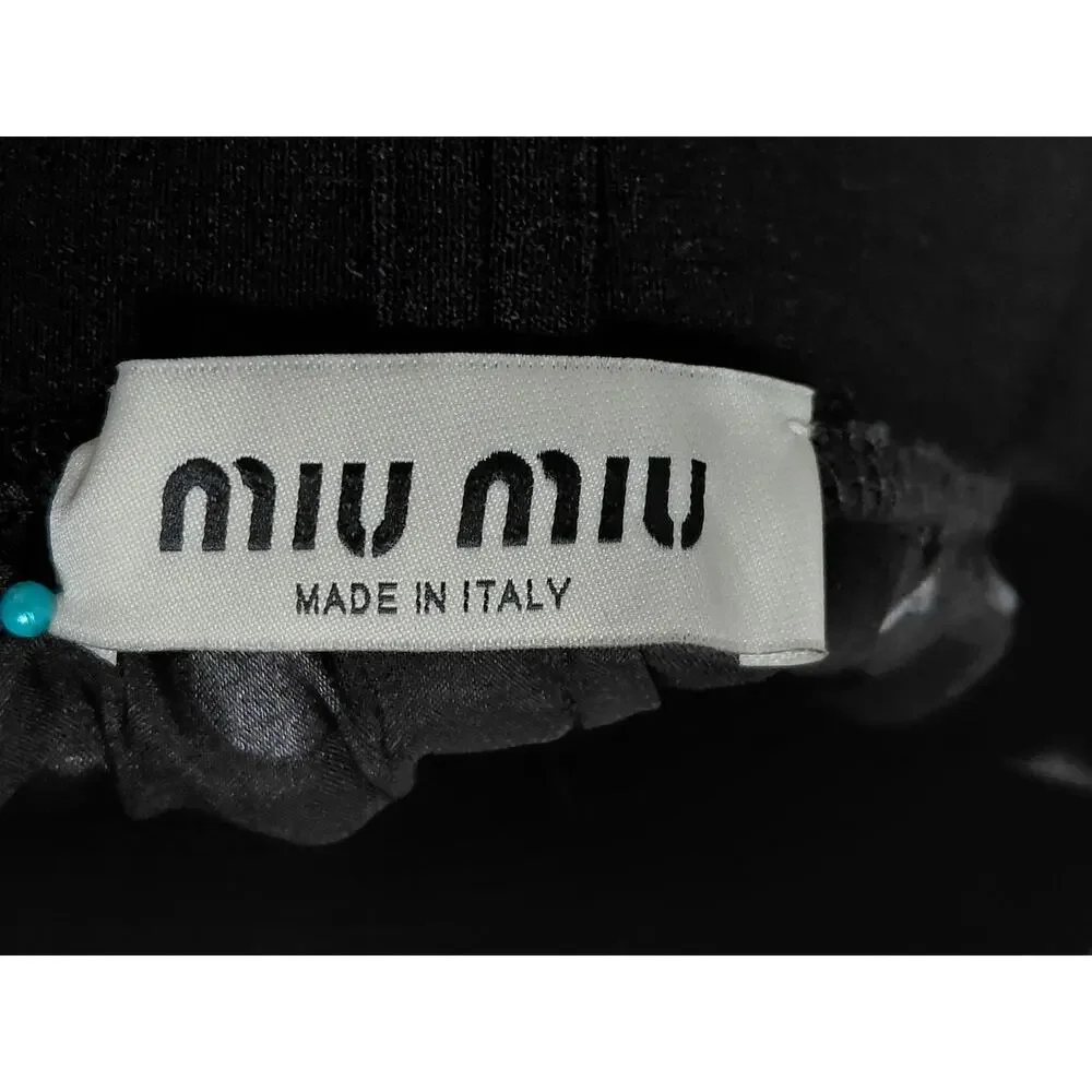 Miu Miu Made in Italy Black Midi Lined Skirt Women Size 40